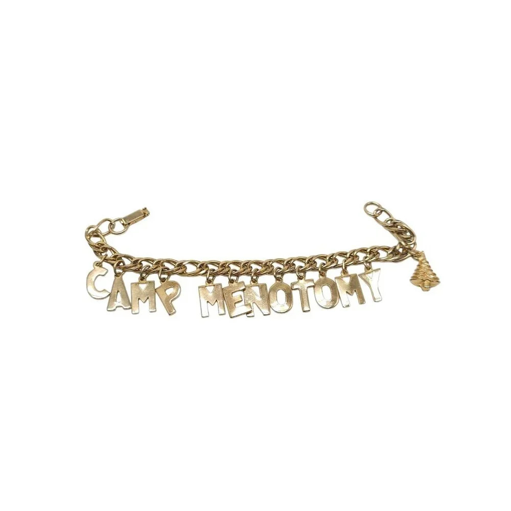 Camp Menotomy New Hampshire Gold Tone Chain Bangle Bracelet Vintage